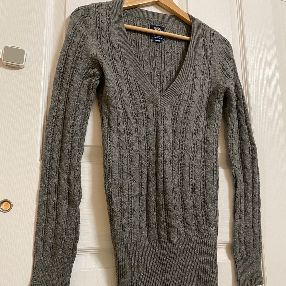 Tight Fitting V-Neck Sweater